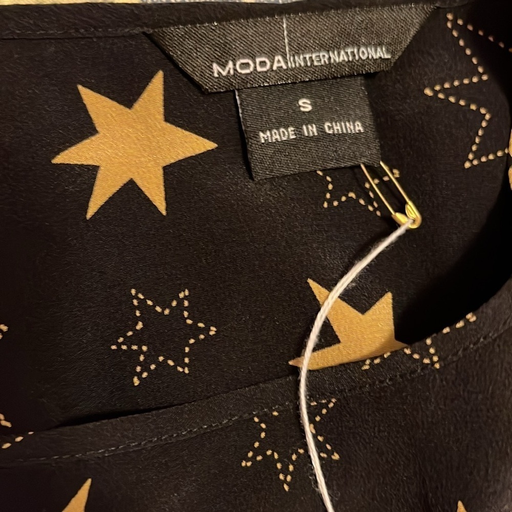 Moda international vintage silk star shell top size small - Picture 4 of 6